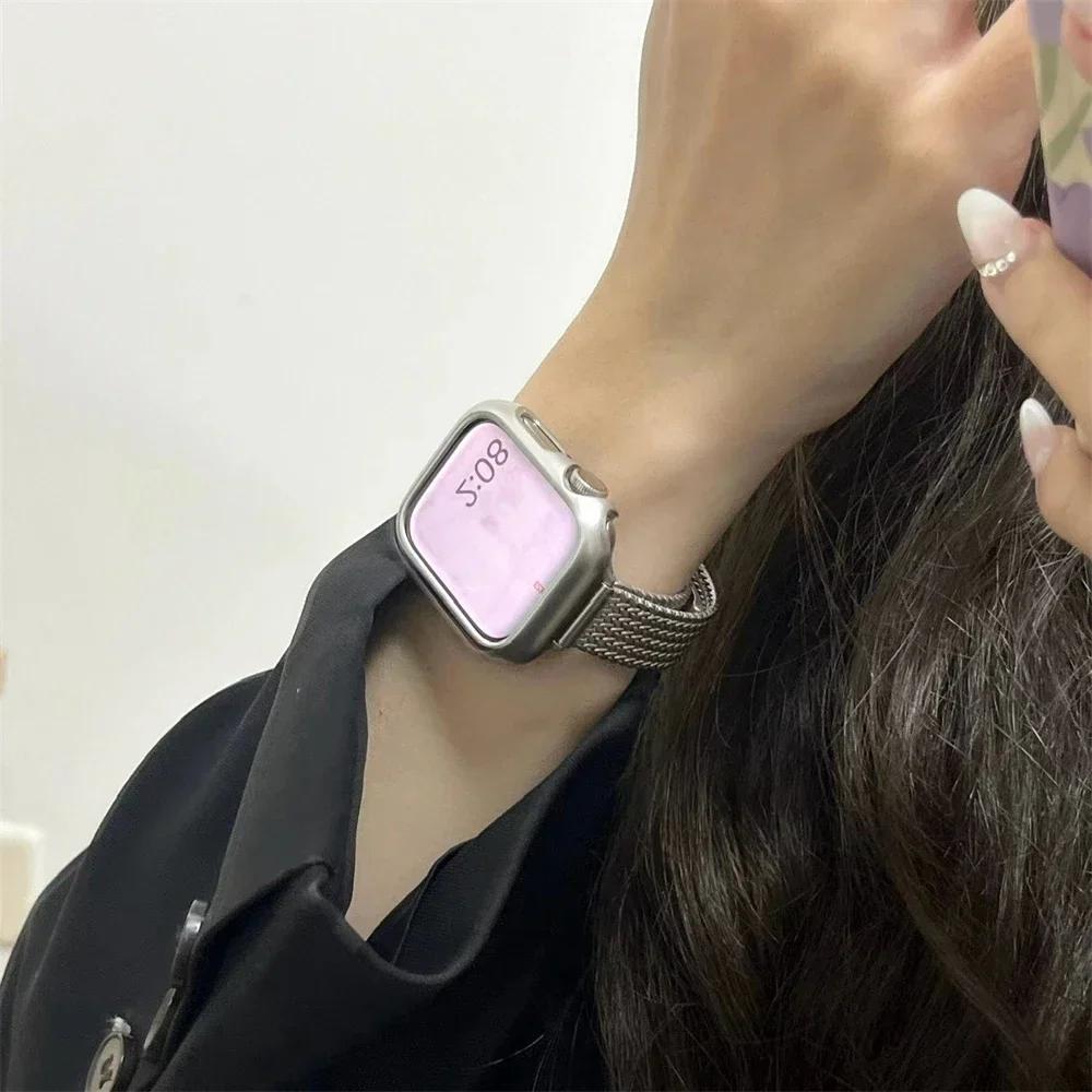 Luxury Slim Metal Magnetic Strap for IWatch 11 10 9 8 7 SE 6 Girl Wrist Band for Apple Watch 41mm 40mm 38 45 44 46mm 49mm Ultra Bracelet