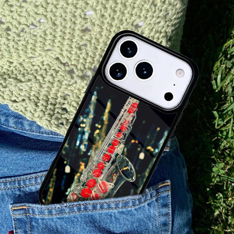 Saxophone Music Phone Case For iPhone 17 AIR 16 Pro Max 15 14 Pro 11 12 13 Shockproof Silicone Cover
