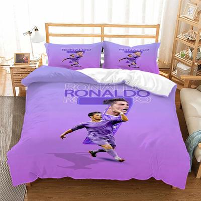 Football Cr7 Bedding Set Ronaldoo Duvet Cover Pillowcase Children Adult Boy Girl Bedroom Decoration Single Double Large Size