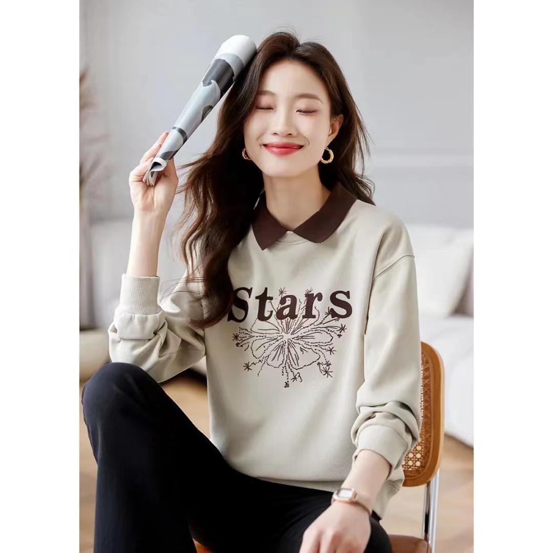 Поддельный двухкомпонентный осенний женский новый жакет с длинными рукавами и принтом букв на лацканах верхняя часть толстовки 2XL 3413₽