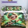 3PC Custom Name Fairy Garden Fantasy Bedding Set Printed Bedding Set Duvet Cover Closure Includes 1 Duvet Cover & 2 Pillowcases for All Seasons Bedroo