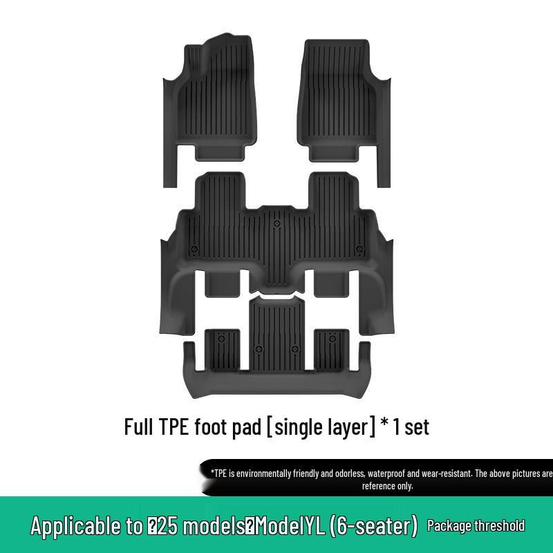 Tesla Model YL TPE Floor Mats with Full Threshold Protection