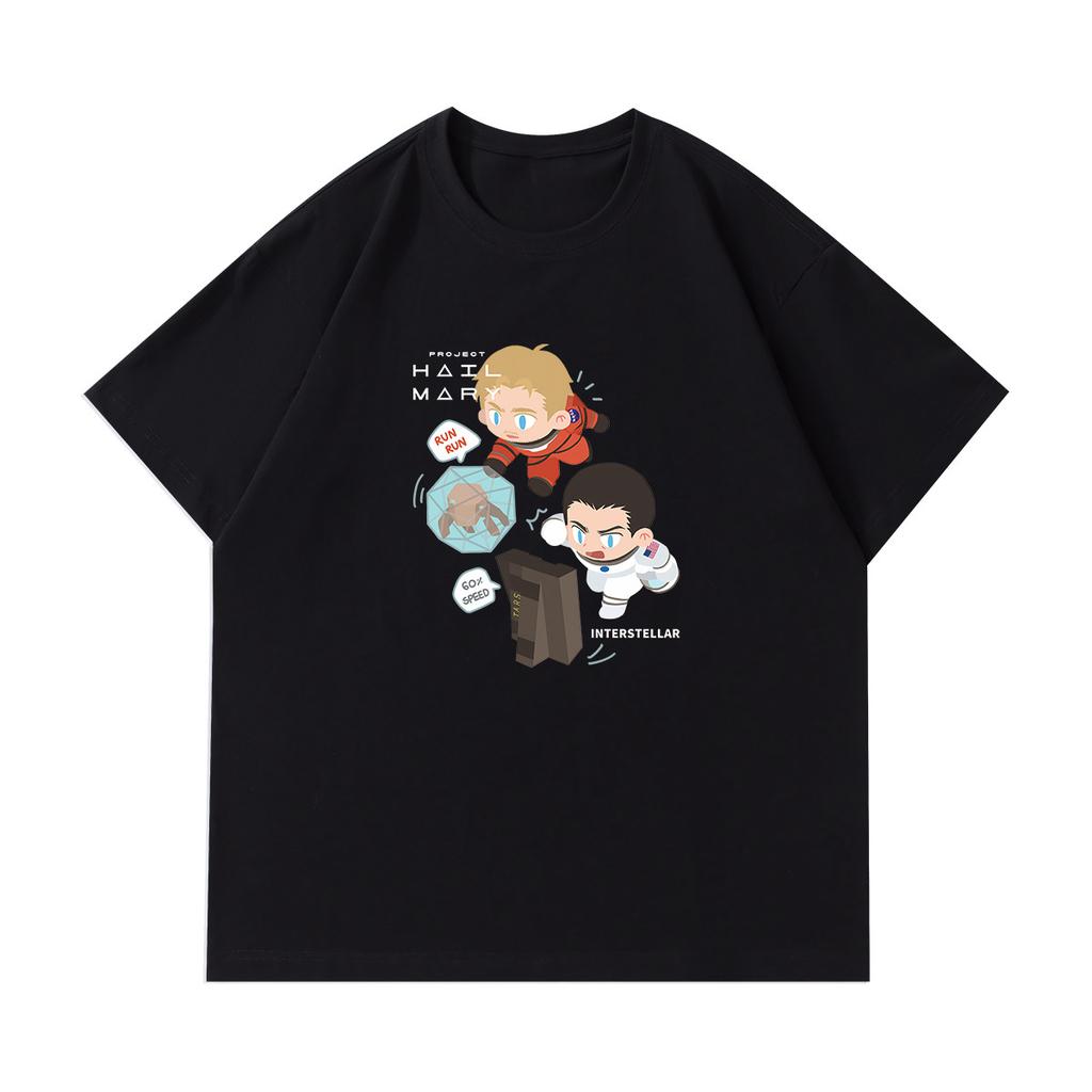 Movie Project Hail Mary Printed Shortsleeved Tshirt for Unisex and Women Made of Pure Cotton Shirt Material Summer T Shirt