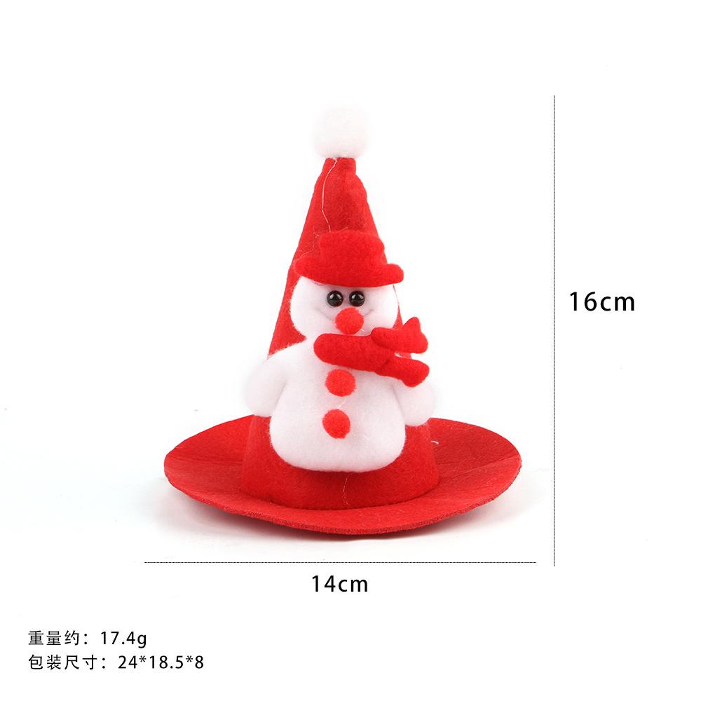 Pet Christmas Hat Three-dimensional Pointed Hat Decorative Hat Plush Cartoon Doll Christmas Pointed Hat Cat Headdress