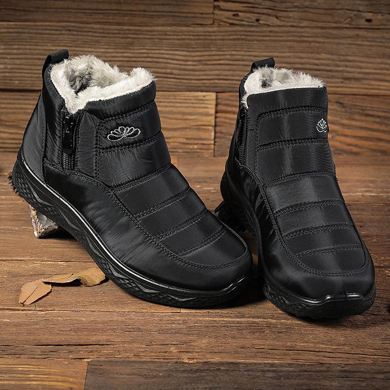 Snow Boots Women's Plus Size Plus Velvet Thick Cotton Shoes Warm Mid-tube Boots Waterproof