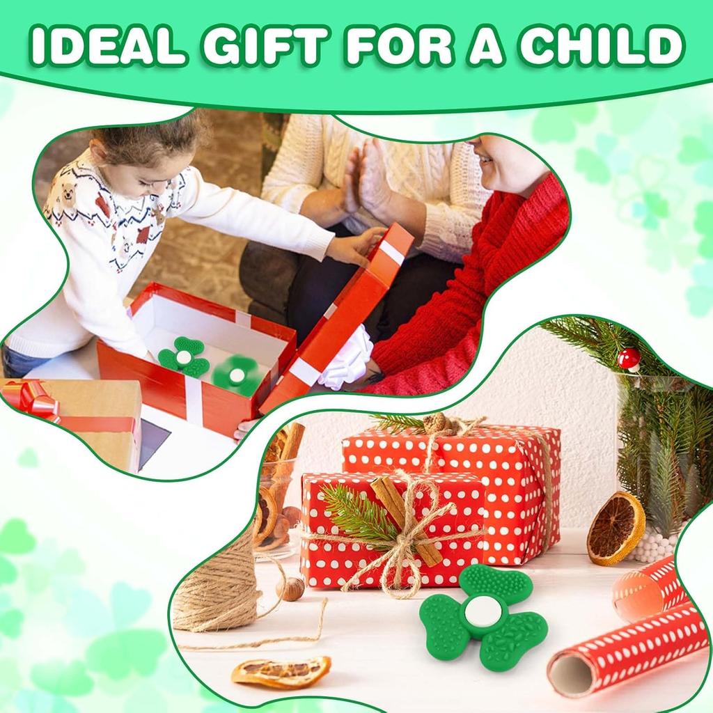 Fidget hračky, Třílístková ruční senzorická hračka, Zelené texturované fidget spinnery, Kancelářská stolní hračka pro úlevu od úzkosti, Třídní cena, Valentýnské dárky pro děti