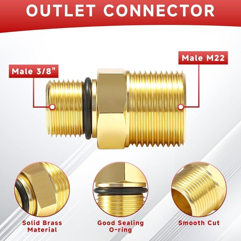 2Pcs Aluminum Water Outlet Fittings With O Rings Seals Water Outlet Fitting For High Pressure Washing Pumps Connection