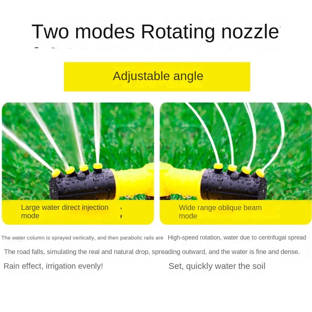 360° Automatic Rotating Sprinkler - 3-Arm Tandem Sprinkler for Nursery Irrigation & Garden Watering