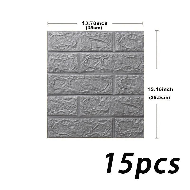 3D anti fouling self-adhesive bedroom retro solid color wall sticker 38.5X35cm waterproof wallpaper