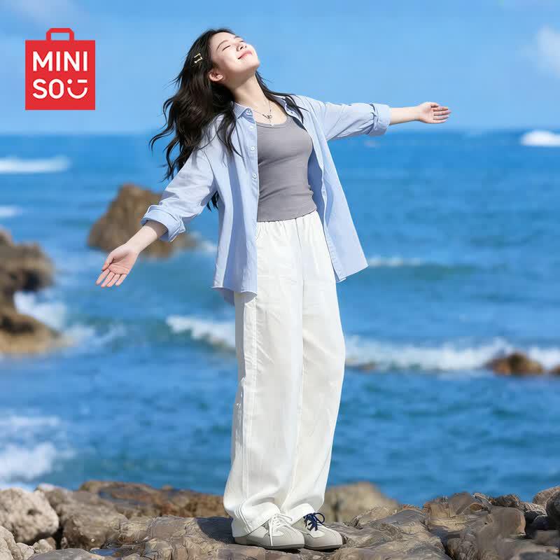 MINISO Women s UV Protection Loose Sun Shirt L синий