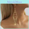 Glamorous Gold 2023 Plated Triangle Crystal Heart Tassel Earrings For Women