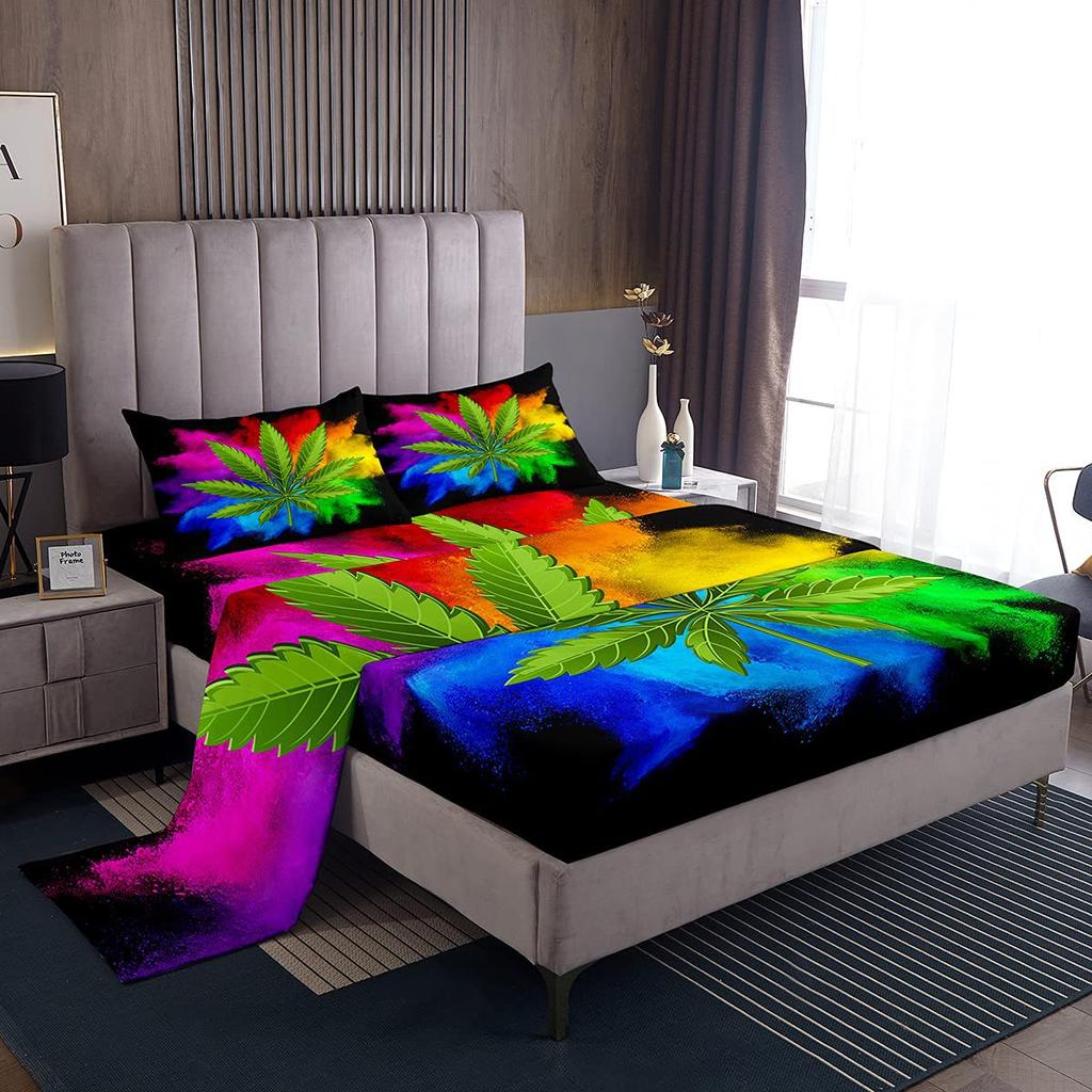 Sports Baseball Pattern Sheet Four-piece Bedding Set Bedroom Room Dormitory Bedding Decoration