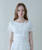 PINK PINEAPPLE Ballet Ribbon Off-Shoulder T-Shirt_White