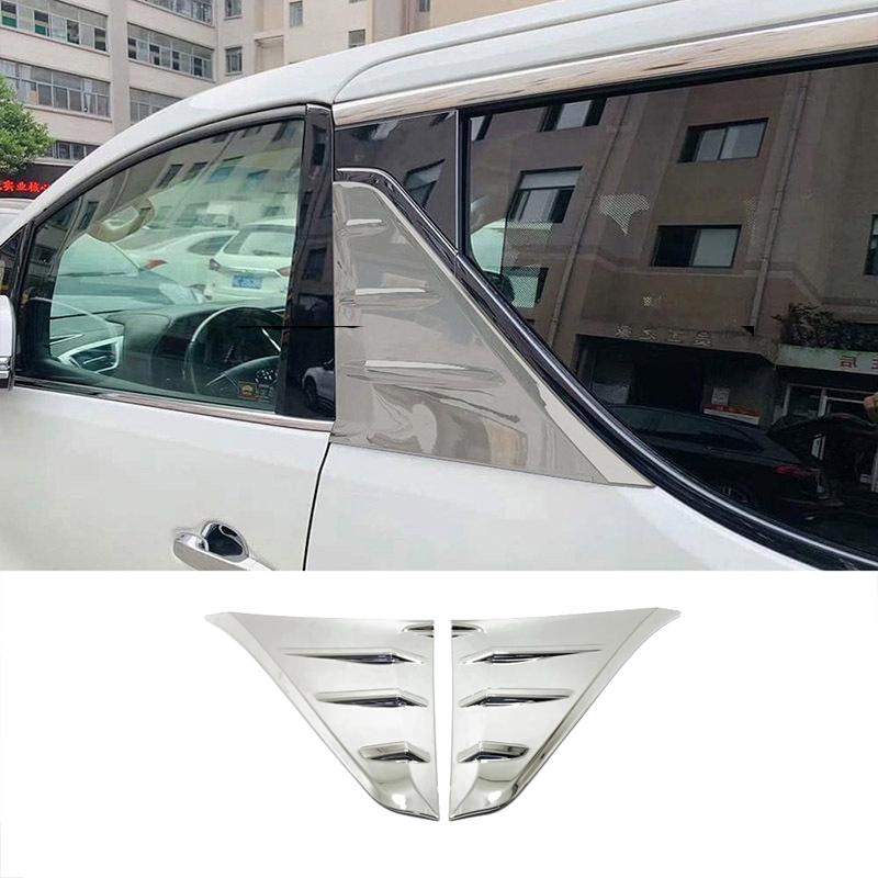 For Toyota Alphard Vellfire 30 Series 2016- ABS Carbon Car Exterior Accessories B C Pillar Trim Rear Window Quarter Cover