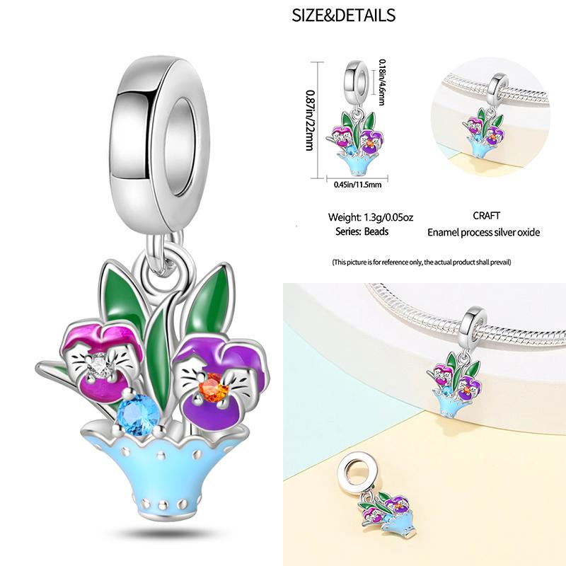 Copper Classic Purple Retro Heart Shape Lotus Angel Pattern Charms Beads Fit Necklace Bracelets Pendant Diy Jewelry