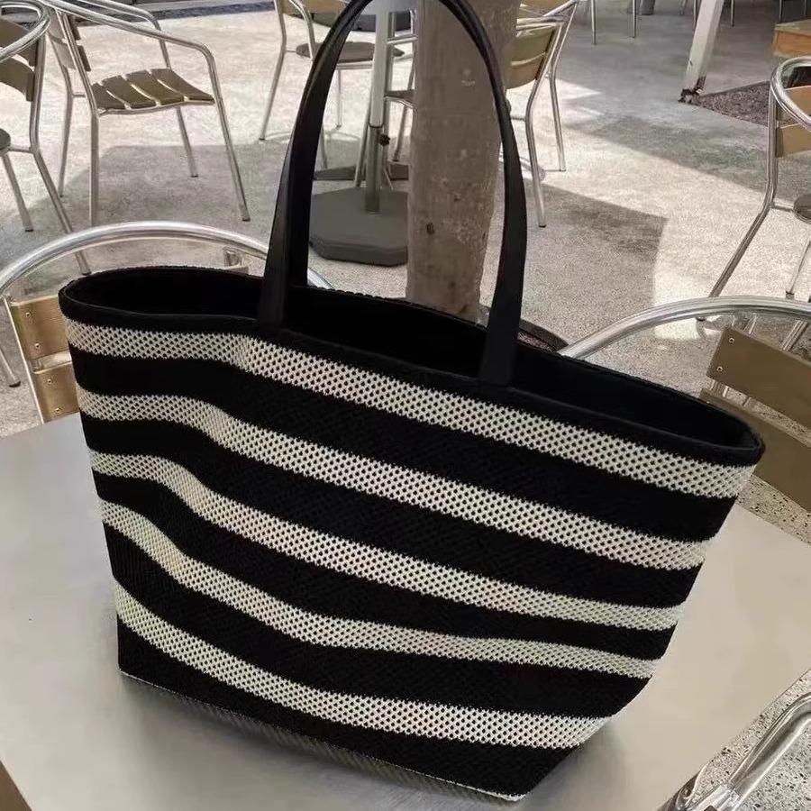 Simple Woven Tote Bag Women'S Summer Vacation Travel Shoulder Armpit Bag Large Capacity Handbag Tide