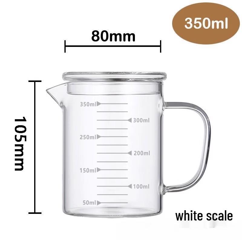 Yicang 350ml High Borosilicate Glass Measuring Cup with Lid (Set of 2)