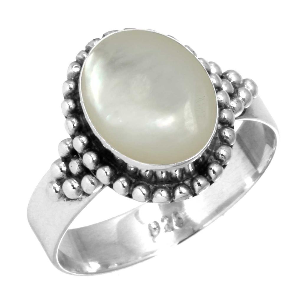 925 Sterling Silver Ring Women Gemstone Handmade Jewelry Easter Gift Blue Green Purple Copper Turquoise Freshwater Pearl Lapis Mother Of Pearl Fashion