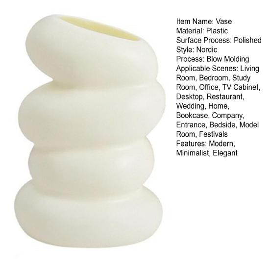 White Faux Ceramic Vase Minimalist Modern Small Flower Vase for Pampas Grass