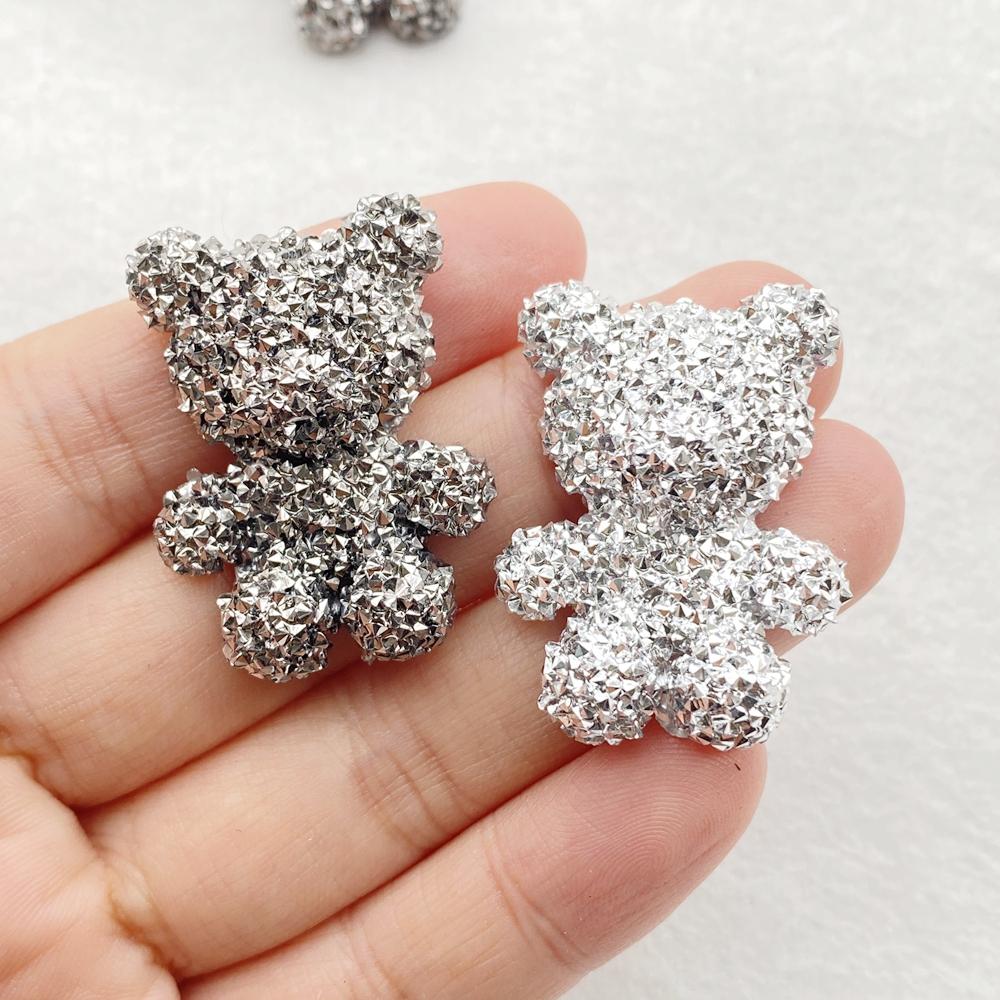 6Pcs New Cute Resin Cartoon Little Bear Flat Back Cabochon Scrapbook Kawaii Mobile Phone, DIY Embellishments Accessories