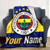 1pc Fenerbahçe Spor Kulübü Blanket with Custom Name, Gift, for Men and Women, Soft Blanket, Good for Sofa Bed Couch Travel, Lightweight Flannel Blanke