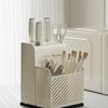 Integrated Chopstick Barrel Beige Tableware Storage Rack Flatware Drainer Storage Box  for Kitchen