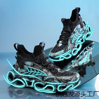 Men's Large Size, Sneakers Blade Twist Sole Fashion Men's Shoes Outdoor Lightweight Running Shoes