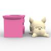 Easy Demold Silicone Mould Hand-Making Succulent Planter Moulds Bulldog Shape Suitable for Vases Concrete Pen Holder