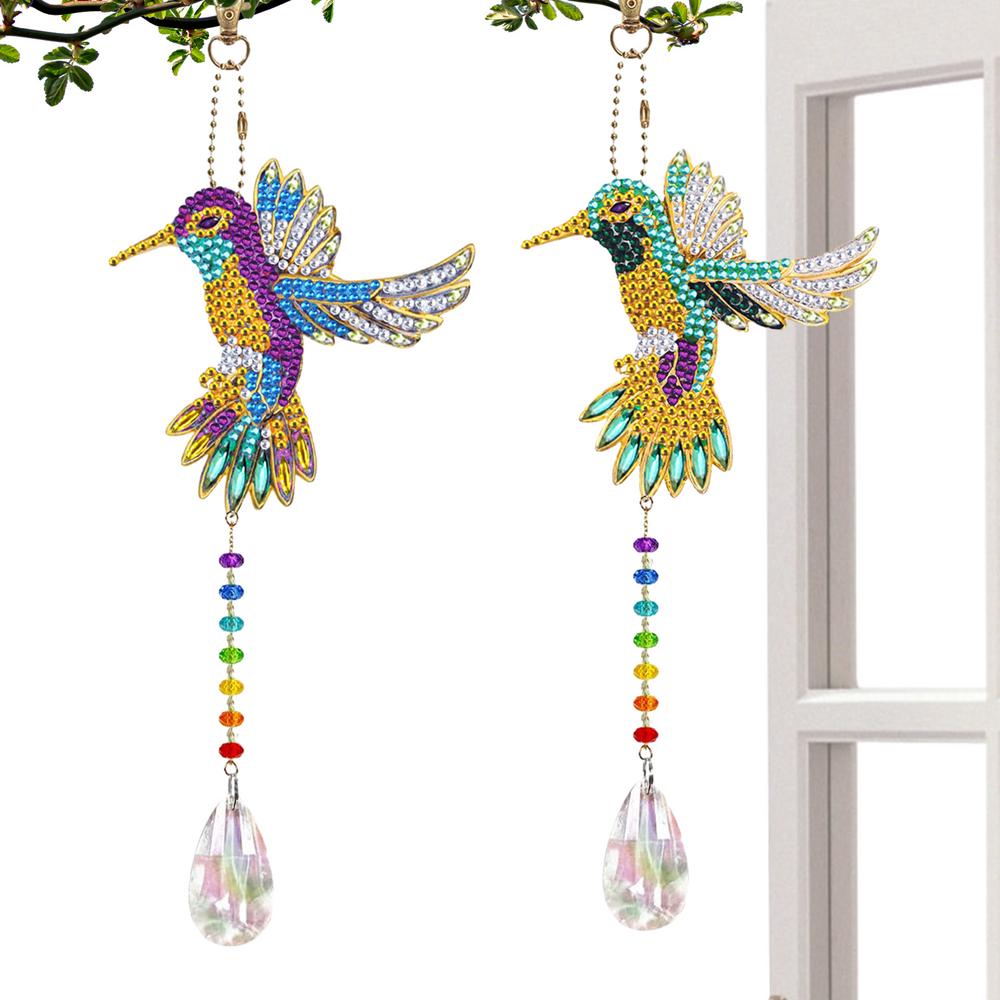5D Crystal Art Suncatchers Kit 5D Crystal Wind Chimes Art Kit Double Sided DIY Crafts Decor For Chandelier Window Car And
