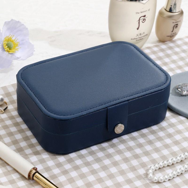 Compact Dustproof Jewelry Box for Earrings, Necklaces, and Rings - Double Layer Antioxidant Storage Solution