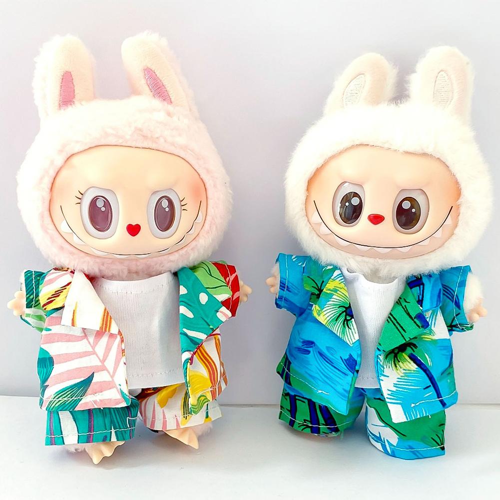 For 17cm Labubu Doll Clothes Fashion Clothes Shirts Dresses Doll Clothes Color Match Shorts Dolls Accessories Cute Decoration Little Clothes
