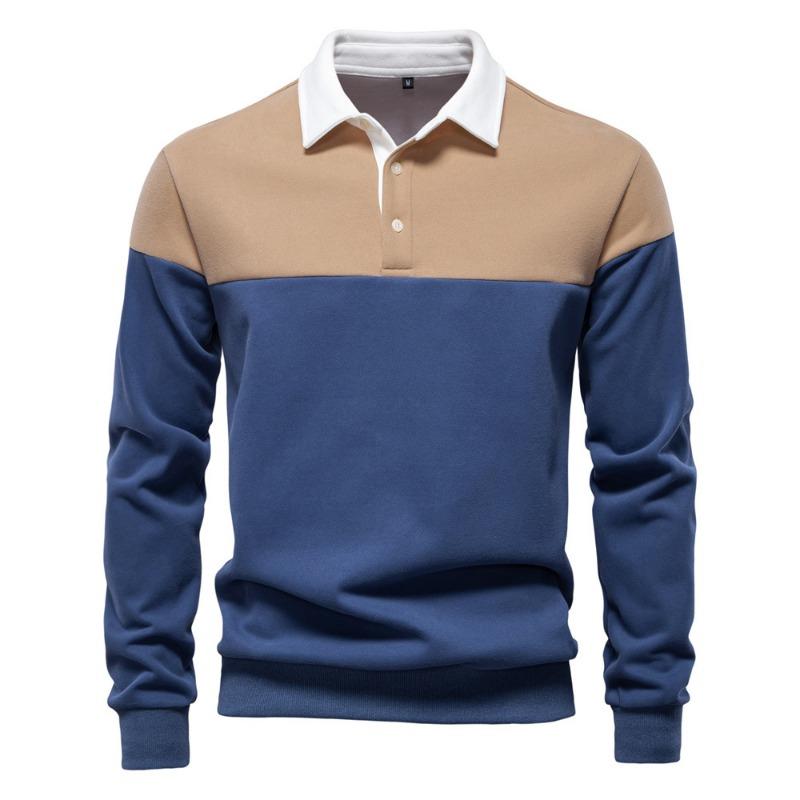Men’s Euro Fit Long Sleeve Polo Collar Sweatshirt