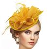 Vintage Exquisite Feathers Fascinator Hat Bowknot Elegant Tea Party Mesh Hair Band Sweet Hair Hoop Bride Headdress Dance Show
