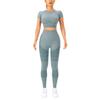 Women's Seamless Yoga Set: Short Sleeve Fitness Top & Butt Lift Leggings