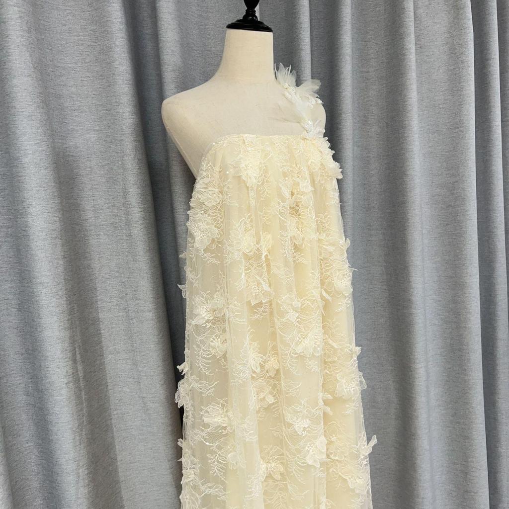 3D Floral Lace Beaded Strappy Backless Long Dress - Early Spring Collection