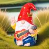 Skurrile Gitarre spielende Gnomenstatue, bunt, Harz, Gartenzwerg, Außendekoration, Hof, Balkon, Veranda, Neujahrsgeschenkidee