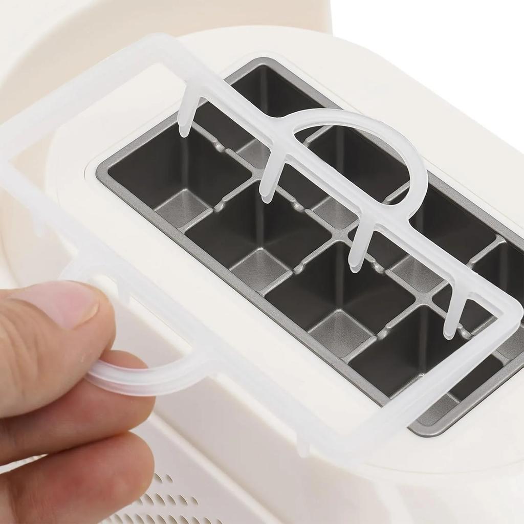 BYMAOCAR Portable Ice Maker Countertop, 8 Cubes in 15 Mins, Mini Quiet Efficiency with De-Icing Bar for Home Kitchen Camping RV