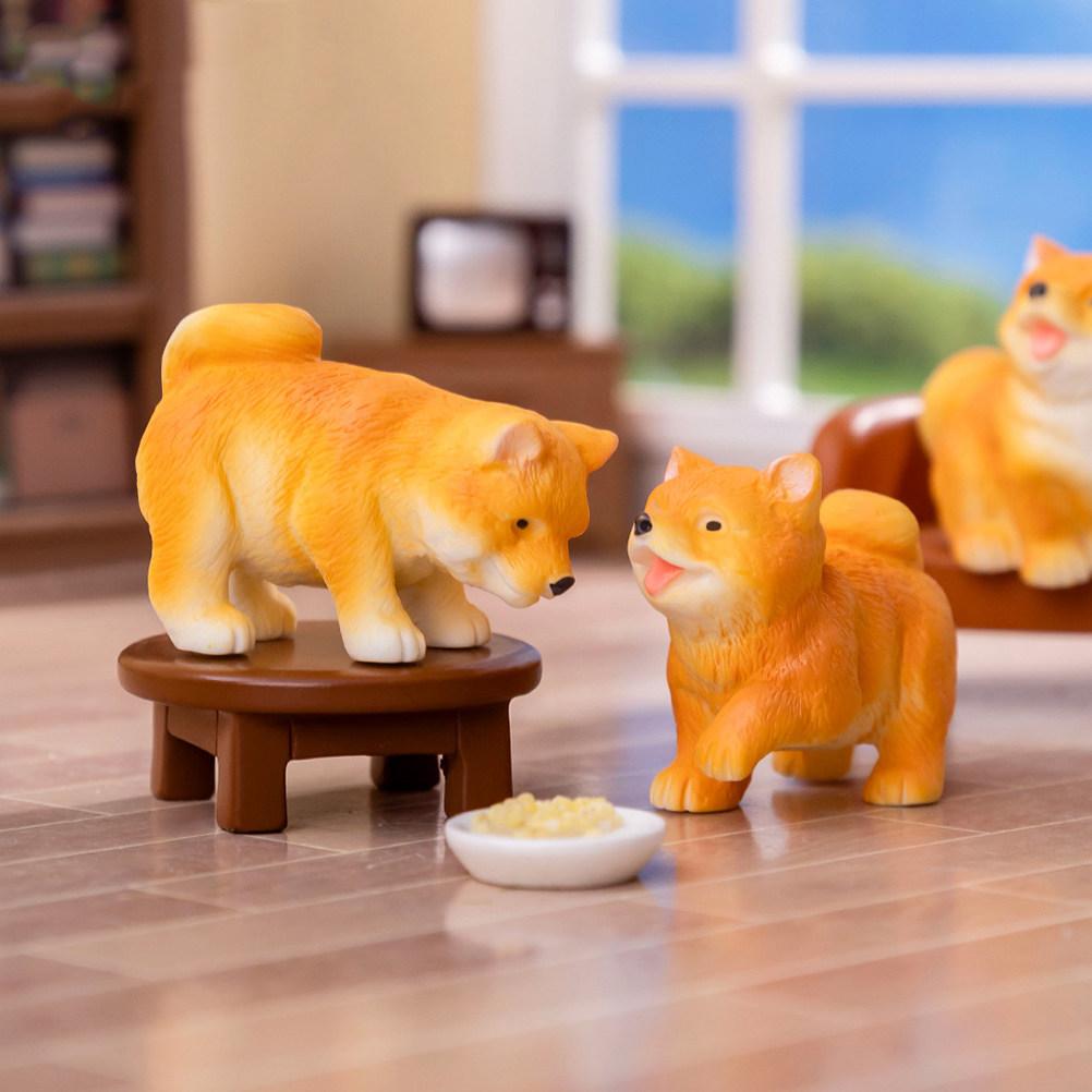 6Pcs Mini Decoration Hand-Painted Resin Small Dog Statues for Garden Patio Indoor Outdoor Miniature Puppy Sculptures