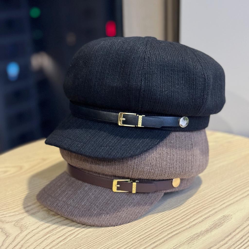 New Octagonal Hat for Women  Fashionable Autumn and Winter Beret Hat for Large Head Circumference and Small Face Suitable for Square and Round Faces