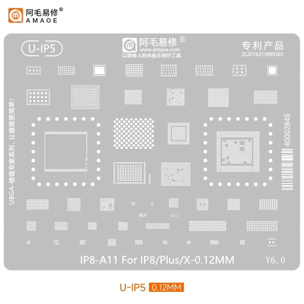 QIANLI MEGA-IDEA Black BGA Reballing Stencil Multifunction Universal Net for iPhone 6-17 Pro Max Planting Tin Steel Mesh Tools