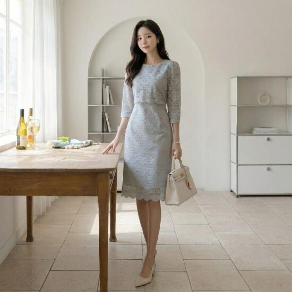 Style Latte H Line Midi Dress Formal Dress