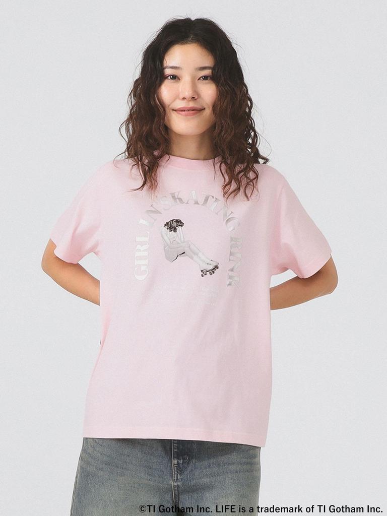Ray Beams S/S Tee [Special Order] GOOD ROCK SPEED LIFE PC Foil Print T-Shirt, Women's, Pink, One Size