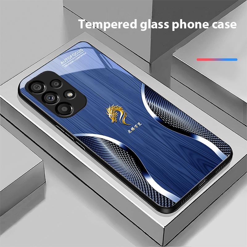 Holz Drache Schwarz Für Samsung Galaxy S 8 9 10 20 Plus 21 FE 22 23 24 Ultra S7 Edge Schwarz Gehärtetes Glas Handyhülle Hartschale