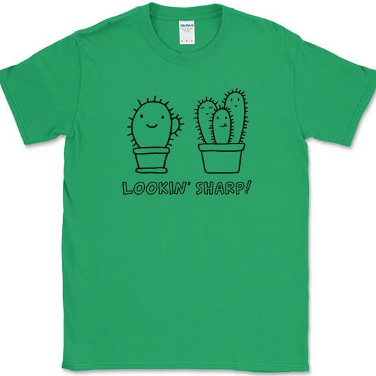 

LOOKIN SHARP T-Shirt Funny Cactus Humor Good Cute Cutesy Novelty Tee 4XL