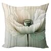 Light Green Poppy Elegant Style Pillowcasebedroom Living Room Sofa Home Decor Polyester Cushion Cover With Zipper