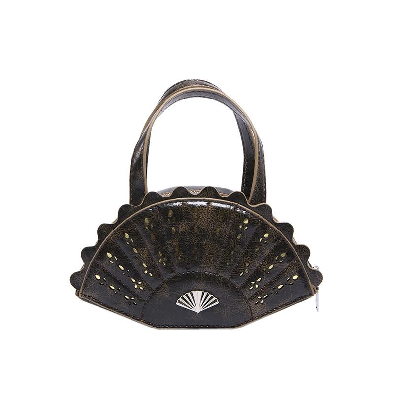 

Bags personalized creative fan bag 2025 new Mori fashion niche versatile women hand shell bag pu