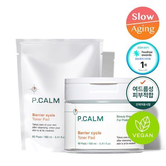 P.CALM Barrier Cycle Toner Pads 60 Sheets (+60 Sheets Refill Plan)