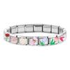 Colorful Crystal Candy Love Rose Flower Tulip Butterfly Fit 9mm Italian Charms Bracelet Stainless Steel Jewelry DIY Making Gifts