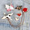 Lindos Broches de Esmalte Estilo Chino, Broches de Grulla de Papel de la Suerte Para Mujeres Amigas, Insignia de Animal de Moda, Pin para Mochila Solapa, Joyería Regalo