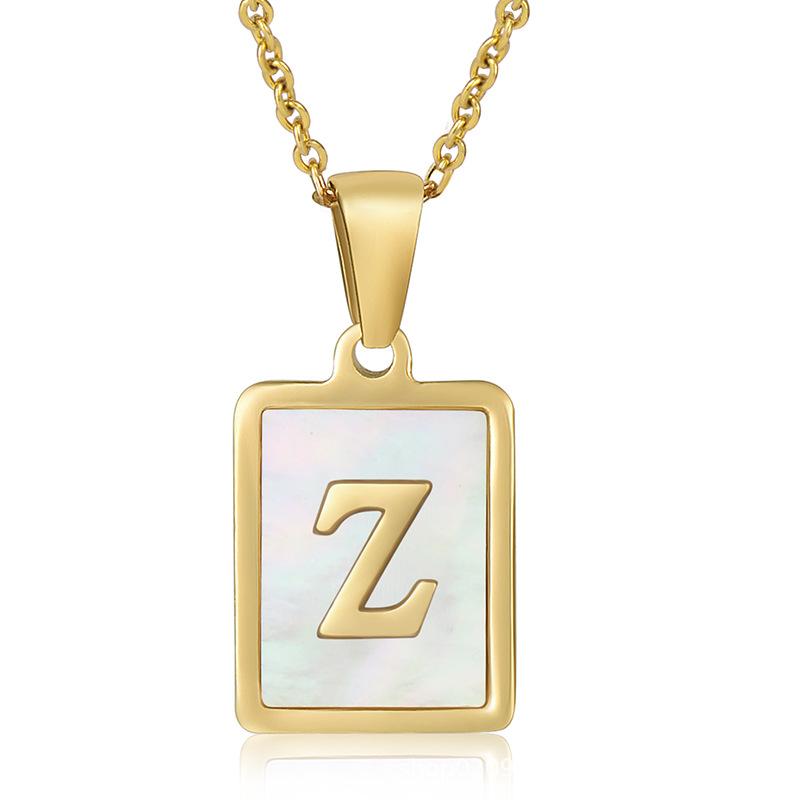 2026 Three-dimensional Shell Letter Necklace Women's 26 Letter Pendant Non-fading Jewelry